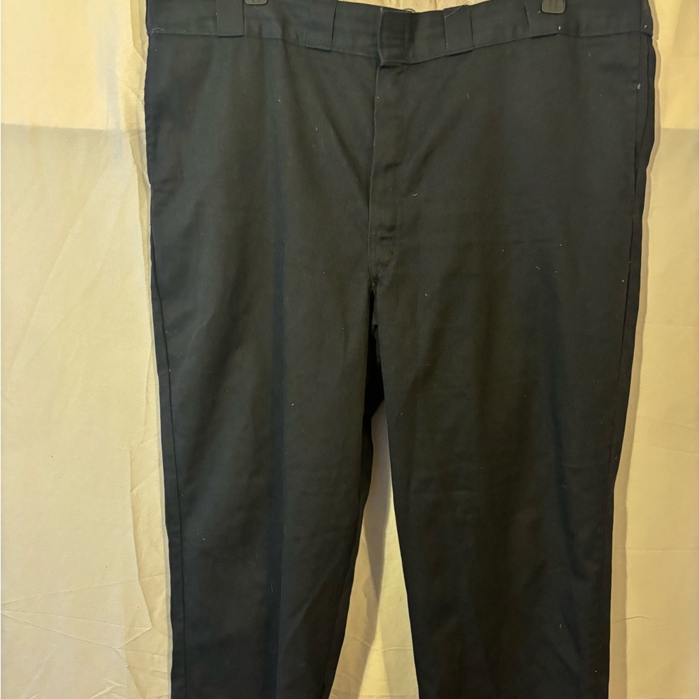 874 Dickies Black Flat Front Straight Cut